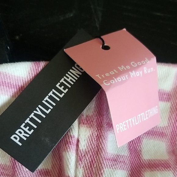 Chic Pink Checkered Strapless Mini Dress Size 2 NWT - Picture 3 of 6